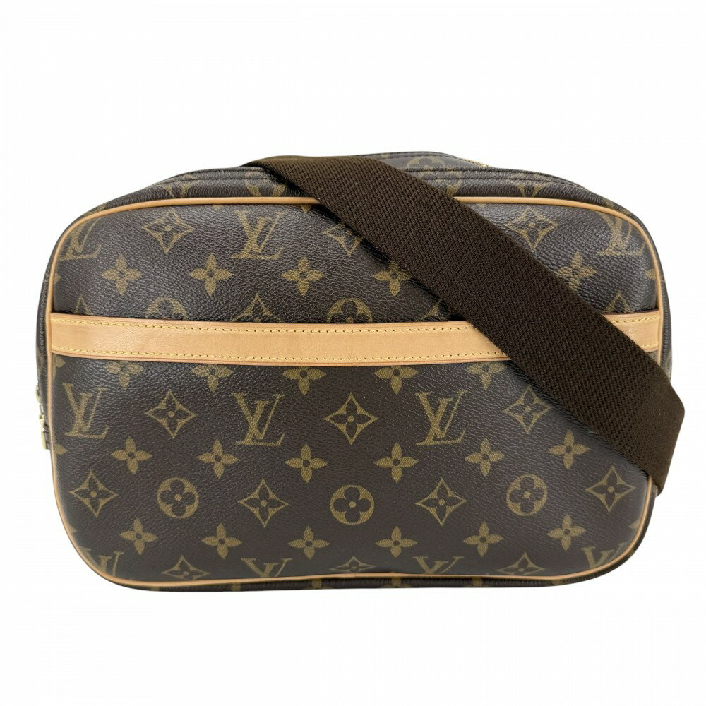 LOUIS VUITTON - ルイヴィトン ショルダーバッグ レディース リポーターPM 肩掛け 斜め掛け LOUIS VUITTON M45254 モノグラムキャンバス ブラウン 茶 ゴールド金具【中古品】
