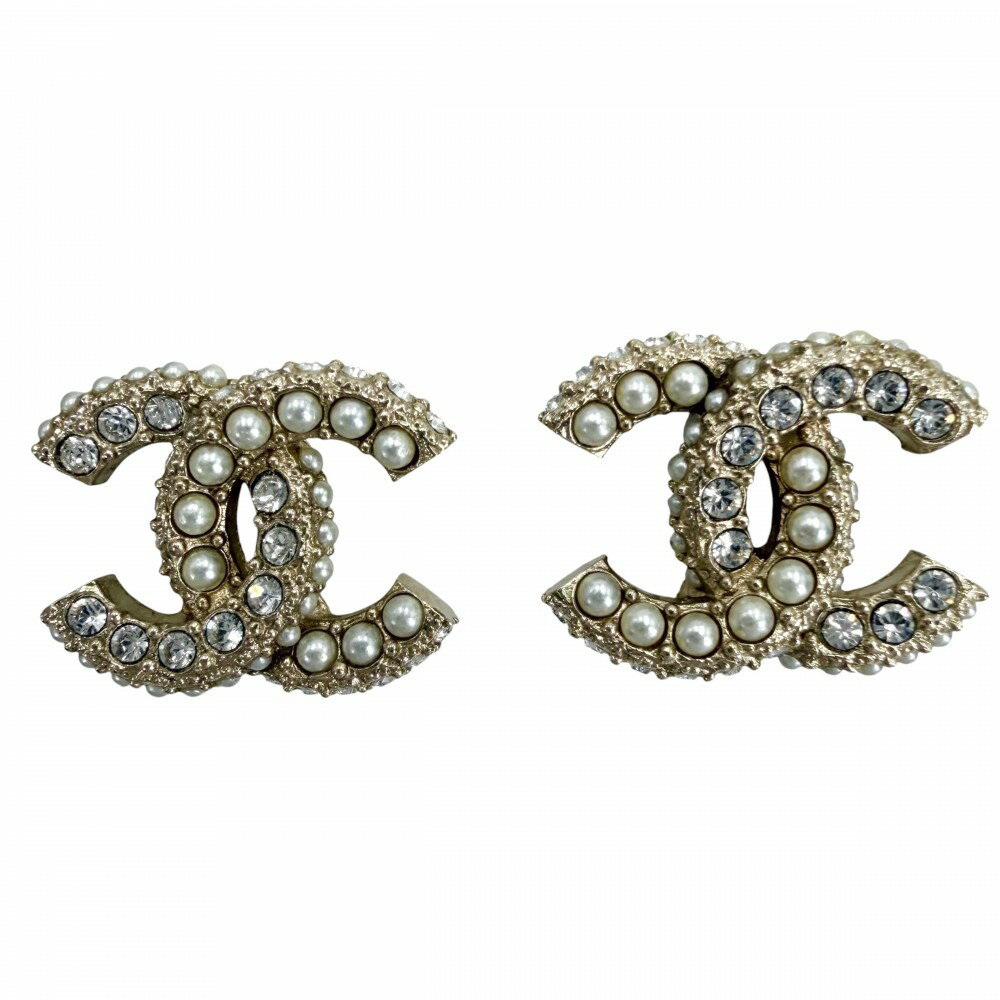 樂天商城 - 【大売出し】 シャネル ピアス レディース ココマーク アクセサリー CHANEL ラインストーン フェイクパール GP C22B ゴールド ホワイト 白 約3.6g2022年【中古品】