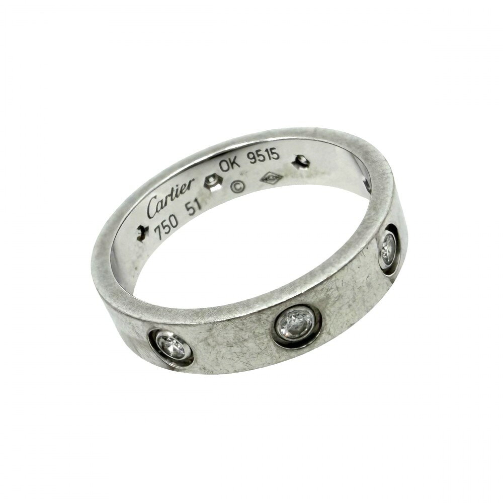 Rakuten - カルティエ 指輪 レディース ラブリング ジュエリー アクセサリー 8Pダイヤ 18金WG Au750 51サイズ CARTIER K18ホワイトゴールド ダイヤモンド 約11号 B4050651 約4.5g【中古品】