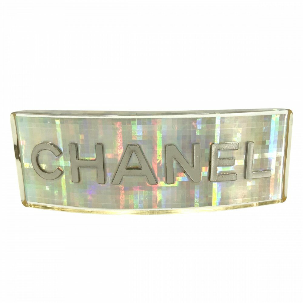 Rakuten - シャネル ヘアアクセサリー レディース バレッタ ロゴ アクセサリー ファッションアイテム ホログラム CHANEL 97P クリア マルチカラー シルバー金具 約44.0g1997年【中古品】