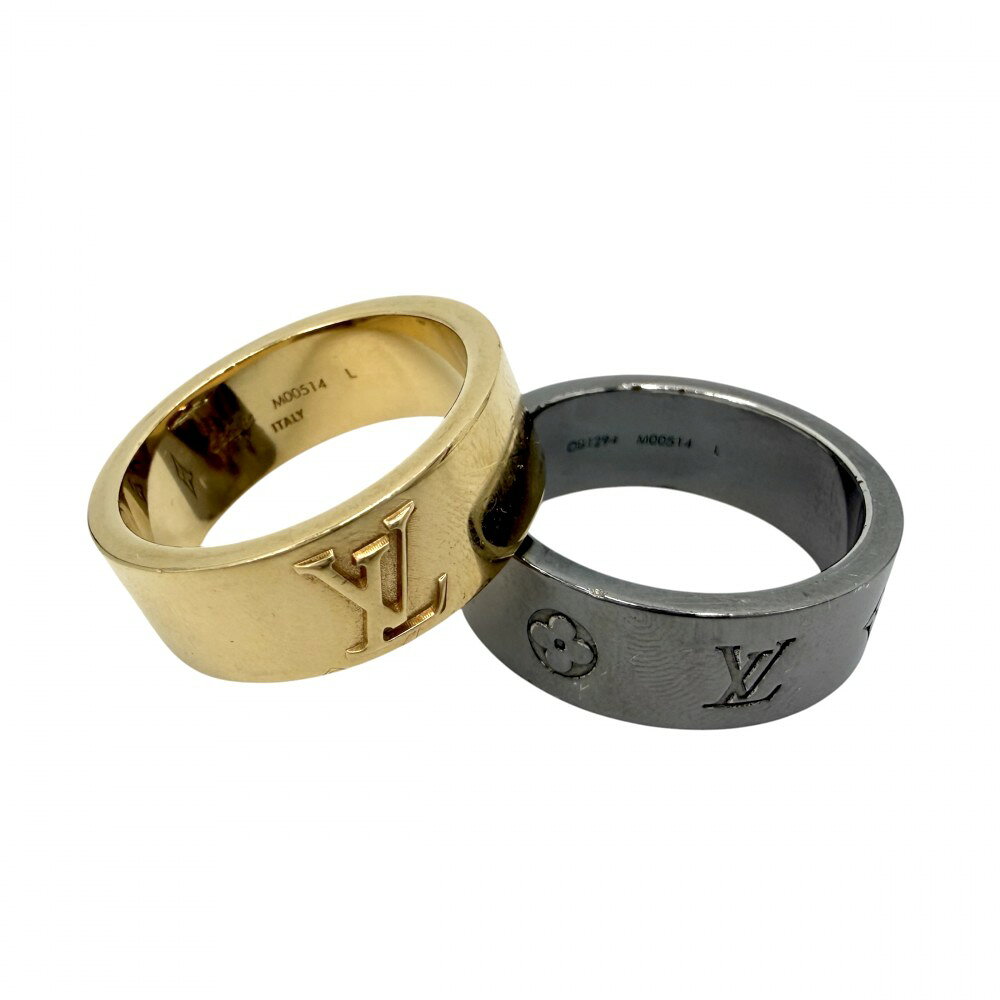 Rakuten - ルイヴィトン 指輪 メンズ リング・LV インスティンクトセット2 アクセサリー Lサイズ 小物 LOUIS VUITTON M00514 ゴールド シルバー 約18.8(合計)g【中古品】
