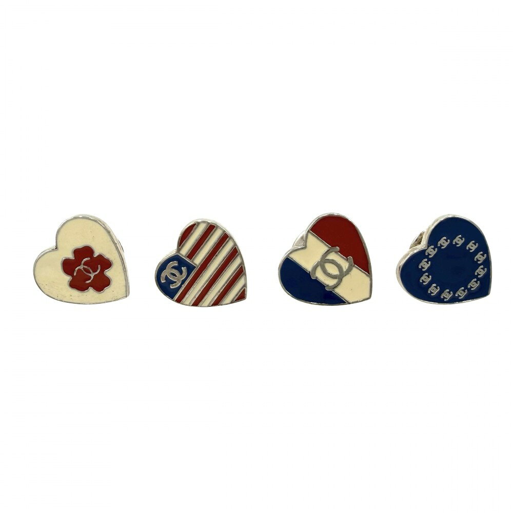 Rakuten - シャネル ブローチ レディース ココマーク 国旗 アクセサリー ヴィンテージ ハート CHANEL 03A ホワイト 白 ブルー 青 約3.7(1個あたり)g2003年【中古品】