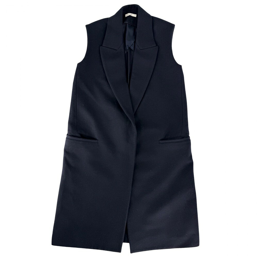 Rakuten - 【大売出し】 セリーヌ アウター レディース アウター ジレ ロングベスト 服 アパレル CELINE 36 ネイビー 紺 ウール 秋 冬 美品【中古品】