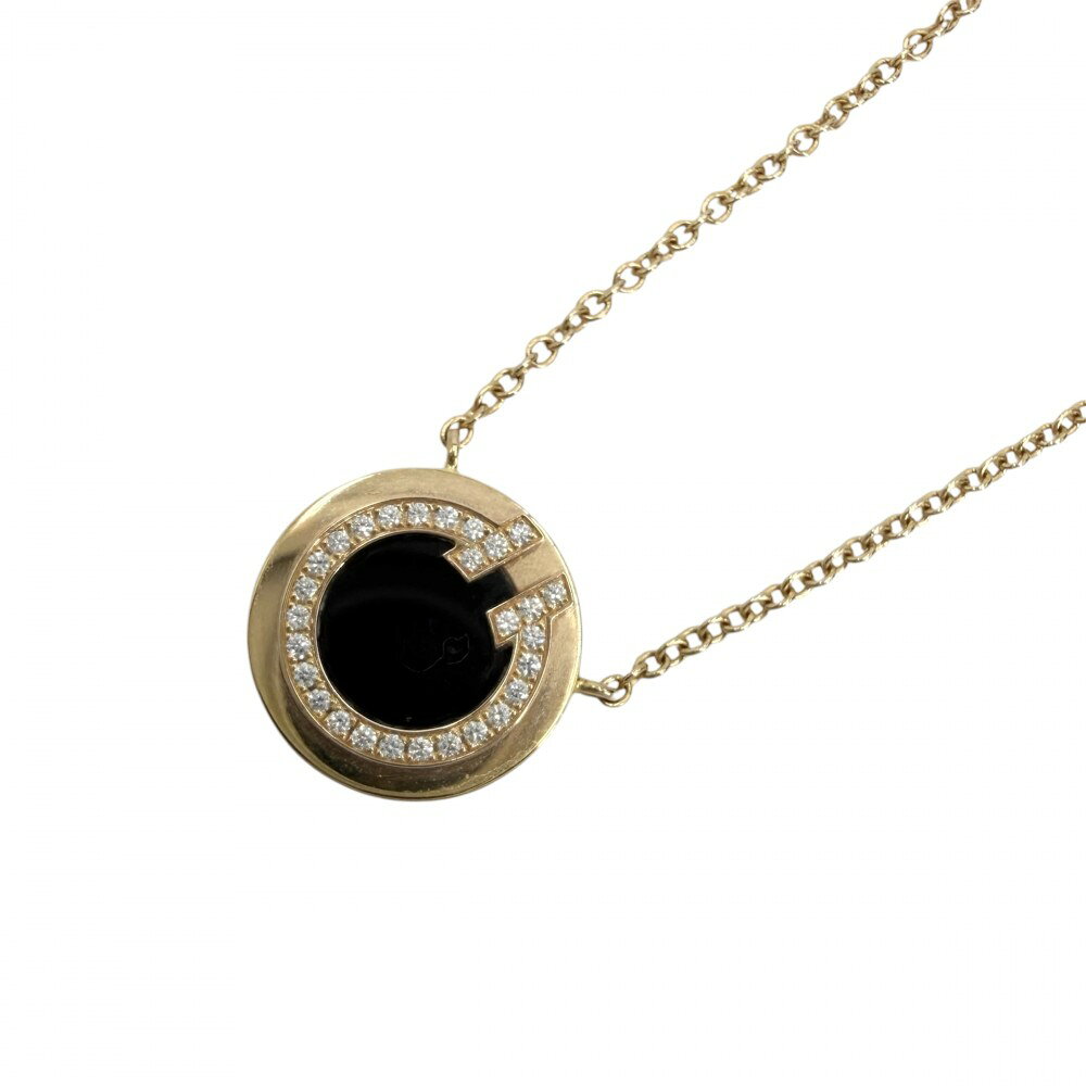 Rakuten - ティファニー ネックレス レディース ティファニー T TWO サークル ペンダント ジュエリー アクセサリー Au750 18金PG TIFFANY&Co. K18ピンクゴールド オニキス ブラック 黒 ゴールド 約3.2g【中古品】