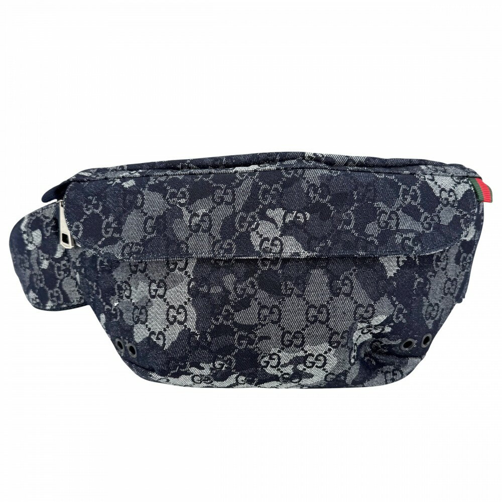 樂天商城 - 【大売出し】 グッチ ウエストバッグ メンズ ウエストポーチ ボディバッグ GUCCI 851706 GGデニム ネイビー 紺 シルバー金具 美品【中古品】