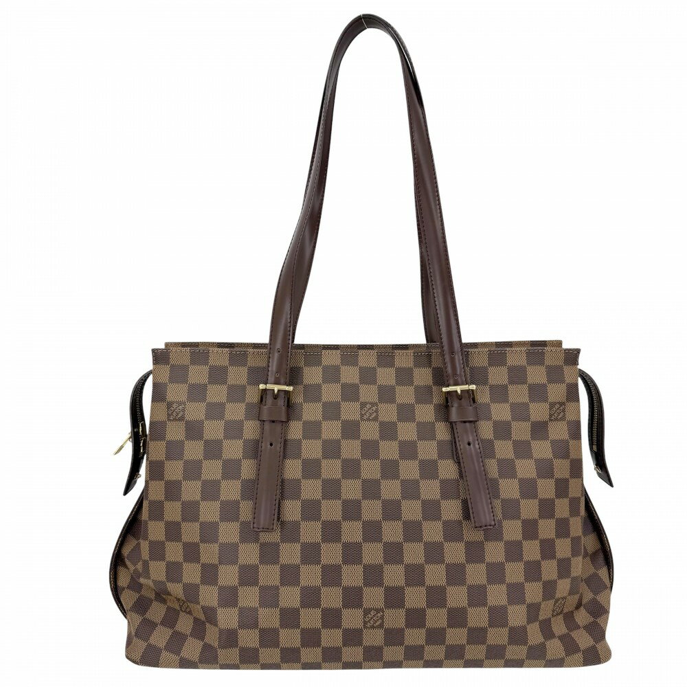 Rakuten - ルイヴィトン トートバッグ レディース ダミエ チェルシー ハンドバッグ 肩掛け LOUIS VUITTON N51119 ブラウン 茶 ゴールド金具【中古品】
