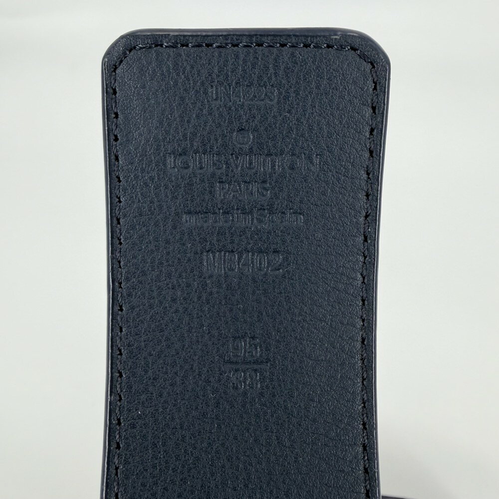 VINTAGE BRAND TOKYOのルイヴィトン ベルト メンズ モノグラム イニシャル ファッションアイテム 95/38 LOUIS VUITTON M8402 レザー ネイビー 紺 マルチカラー ゴールド金具【中古品】｜アングル3