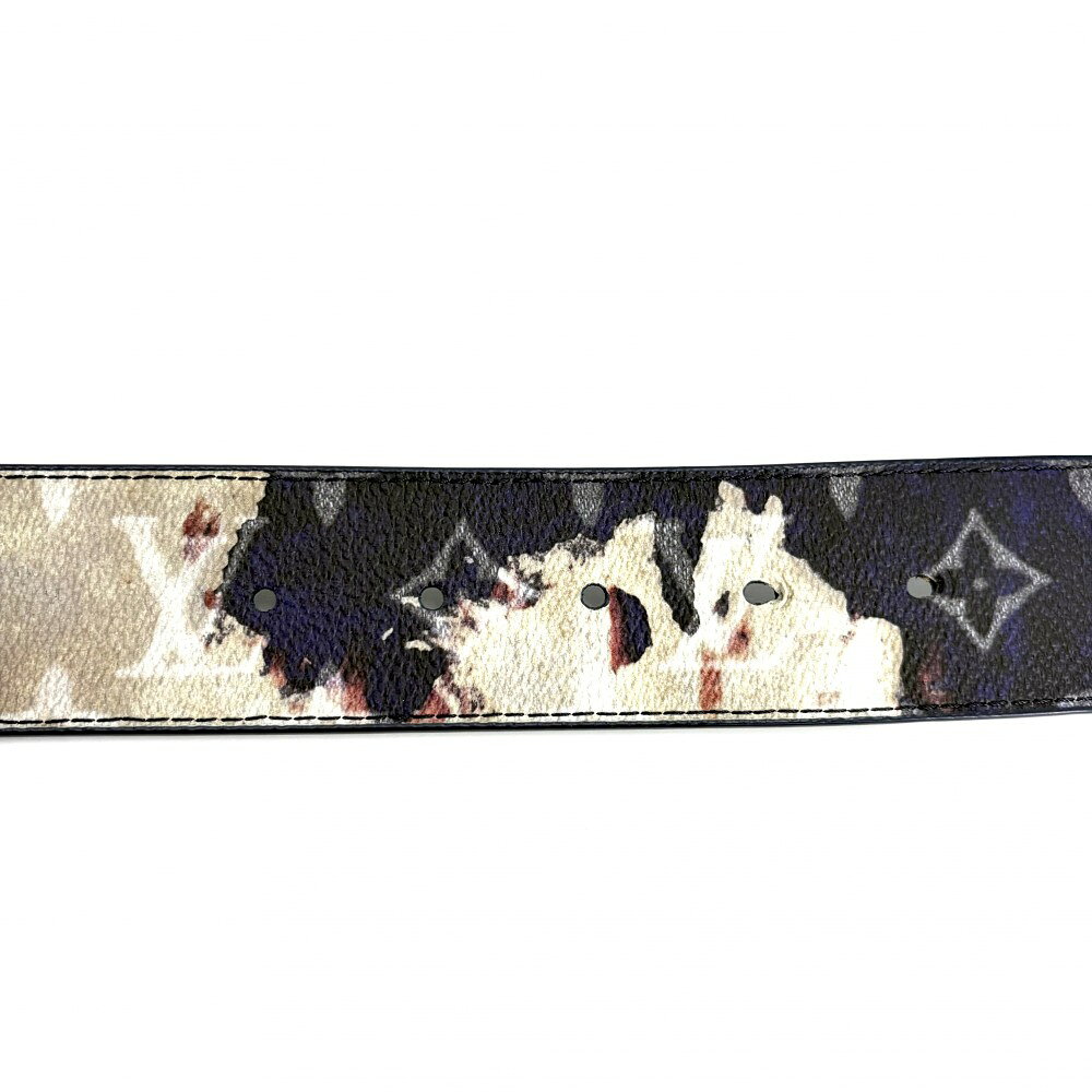 VINTAGE BRAND TOKYOのルイヴィトン ベルト メンズ モノグラム イニシャル ファッションアイテム 95/38 LOUIS VUITTON M8402 レザー ネイビー 紺 マルチカラー ゴールド金具【中古品】｜アングル2