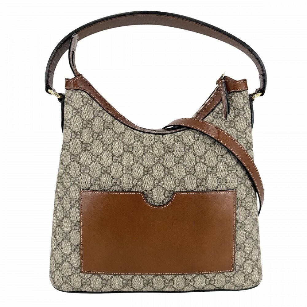 樂天商城 - グッチ 2WAY レディース ホーボーバッグ ハンドバッグ ショルダーバッグ 肩掛け 斜め掛け GUCCI 414930 GGスプリームキャンバス レザー ベージュ ブラウン 茶 ゴールド金具【中古品】