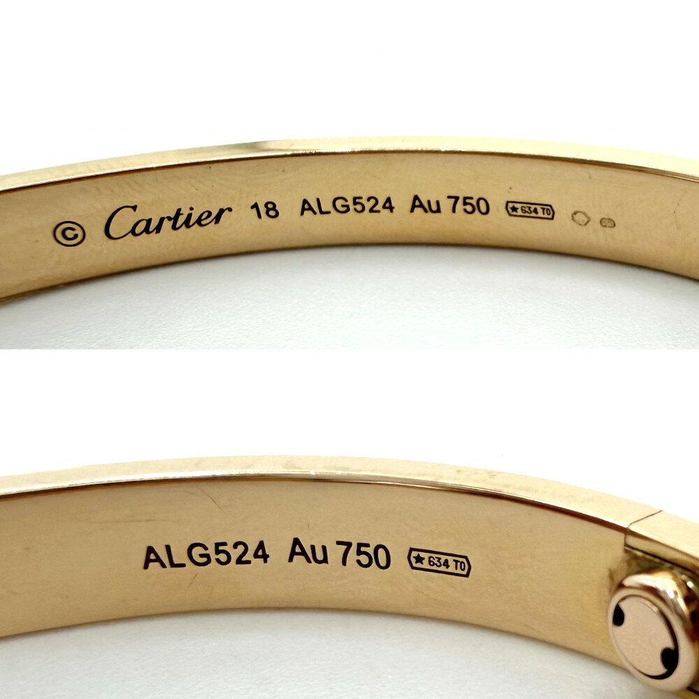 VINTAGE BRAND TOKYOのカルティエ バングル ユニセックス ラブブレスクラシック ジュエリー アクセサリー LOVE Au750 18金YG 18サイズ メンズ レディース CARTIER K18イエローゴールド 約34.6g【中古品】｜アングル3
