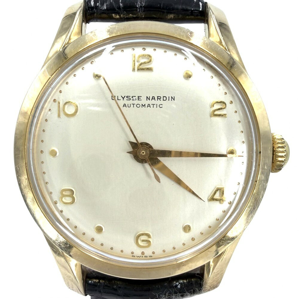 ユリス・ナルダン 腕時計 メンズ ノンデイト シャンパン文字盤 アラビア AT Ulysse Nardin 自動巻き ブラック 黒 ゴールド