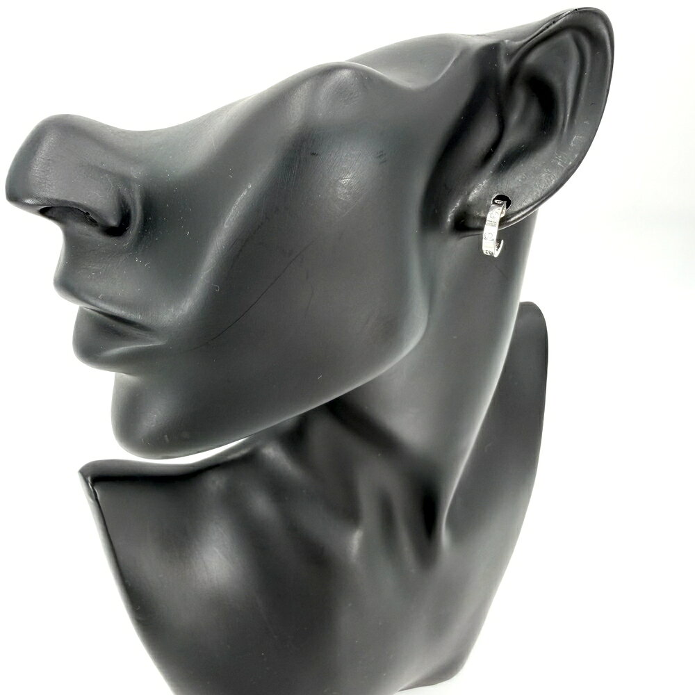 VINTAGE BRAND TOKYOのカルティエ ピアス レディース フープピアス ミニラブ ビスモチーフ 小さめ 18金WG Au750 ジュエリー アクセサリー CARTIER K18ホワイトゴールド 約3.8g【中古品】｜アングル2