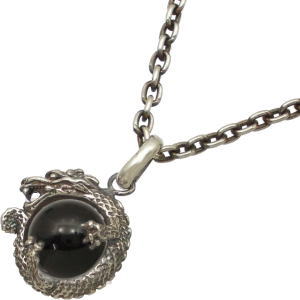 ブラック & ドラゴン シルバーペンダントトップ