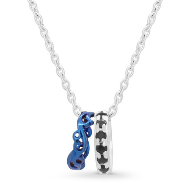 楽天シルバーアクセサリーバズショットブルーコーティング アラベスク リングトップ シルバーペンダントトップ*FREE STYLE（フリースタイル）