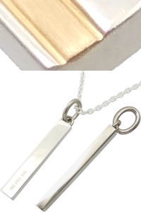 シルバーアクセサリーバズショットのゴールドバーステンレスペンダントトップ*FREE STYLE(フリースタイル)Stainless｜アングル2