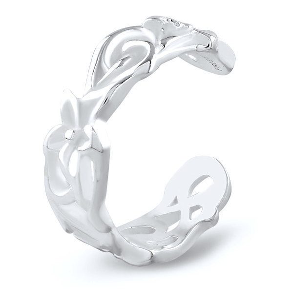 シルバーアクセサリーバズショットのプルメリア＆マイレ シルバーイヤーカフス イヤーカフ*FREE STYLE(フリースタイル)｜アングル2
