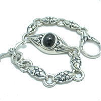 楽天シルバーアクセサリーバズショットアラベスクブラックスターストーン シルバーブレスレット*FREE STYLE（フリースタイル）