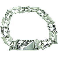 楽天シルバーアクセサリーバズショットアラベスクハートCZストーン シルバーブレスレット*FREE STYLE（フリースタイル）