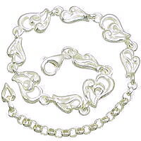 ホワイトハート シルバーブレスレット*FREE STYLE(フリースタイル)