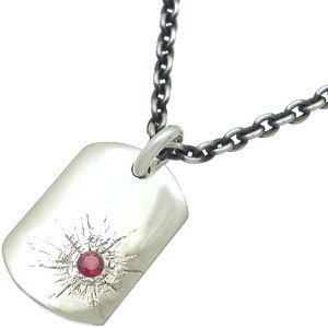 (7月)ルビー弾痕 シルバーペンダントトップ*SWANKY(スワンキー)誕生石