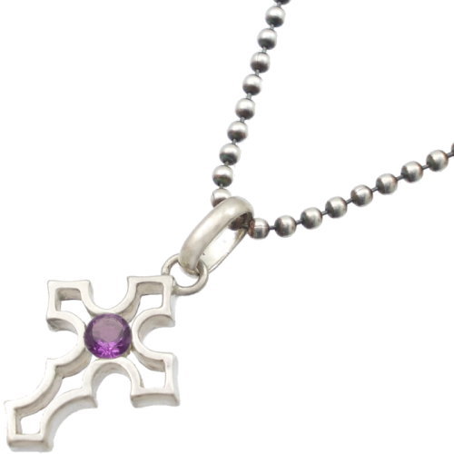 Pendant Tops - (2月)アメジスト クロス シルバーペンダントトップ*SWANKY(スワンキー)誕生石