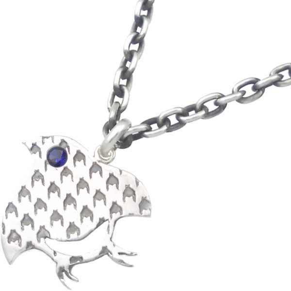 Pendant Tops - (9月)サファイア ダブル チドリ (千鳥格子) シルバー ペンダント トップ*SWANKY(スワンキー)誕生石