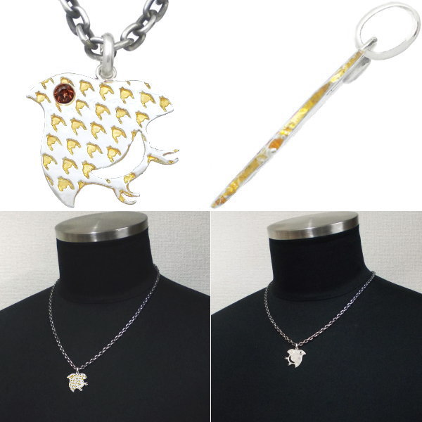 (1月)ガーネット ゴールド ダブル チドリ (千鳥格子) シルバー ペンダント トップ*SWANKY(スワンキー)誕生石