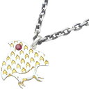 (7月)ルビー ゴールド ダブル チドリ (千鳥格子) シルバー ペンダント トップ*SWANKY(スワンキー)誕生石