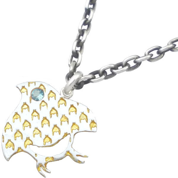 (11月)ブルートパーズ ゴールド ダブル チドリ (千鳥格子) シルバー ペンダント トップ*SWANKY(スワンキー)誕生石