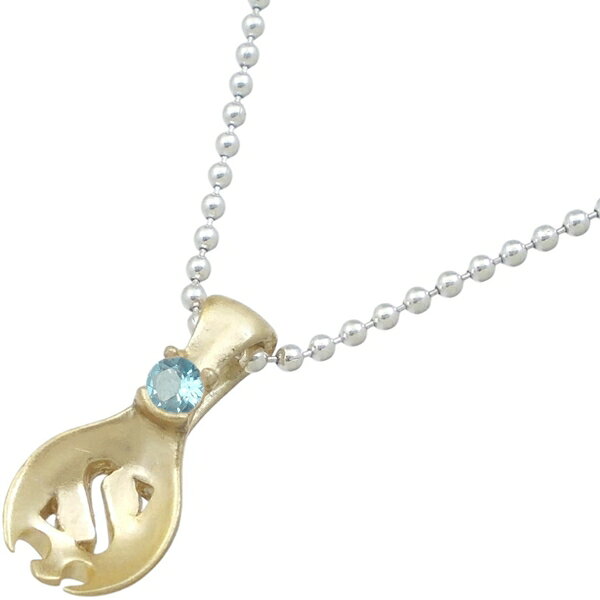 (11月)スマイルブルートパーズ ゴールドコート ベビースプーン シルバーペンダントトップ*SWANKY(スワンキー)/誕生石
