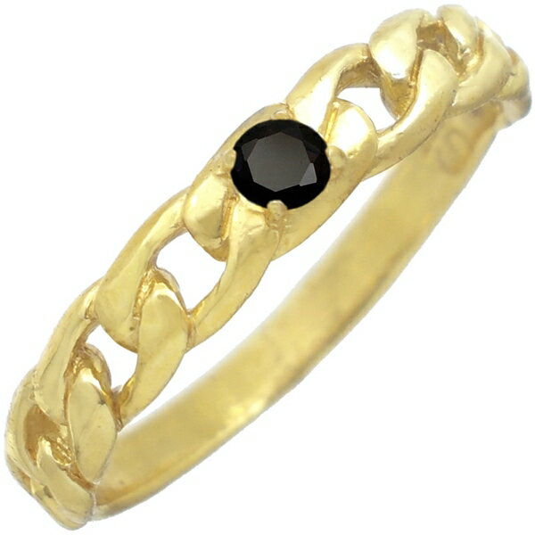ブラックキュービックジルコニア セラミックゴールド ミディアム キヘイ シルバーリング(指輪)*SWANKY(スワンキー)(4.0)