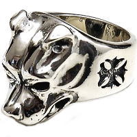 ラージドッグヘッドリングウィズストーン