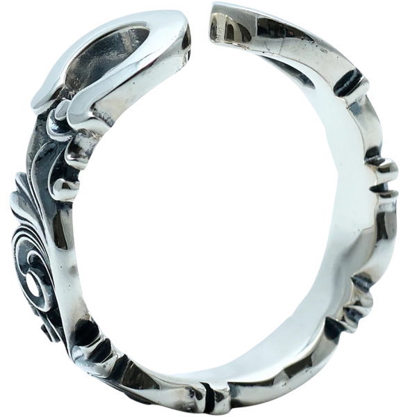 Rakuten - フリー ブラック アラベスク ホースシュー シルバーリング（指輪）*AQUA SILVER(アクアシルバー)