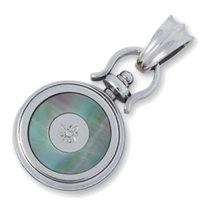 ブラックシェルダイヤモンドアラベスク シルバーペンダントトップ*AQUA SILVER(アクアシルバー)