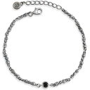 ブラックストーンツイスト シルバーブレスレット*AQUA SILVER(アクアシルバー)