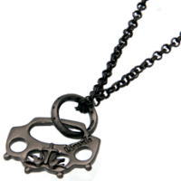 ブラックヴィンテージブラスペンダントネックレス*Gaudi(ガウディジュエリー）