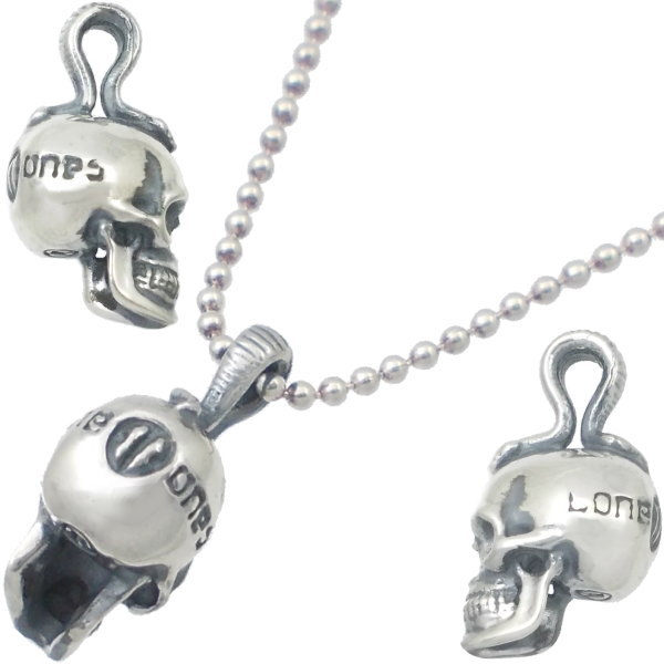 ロンワンズ(LONE ONES)*スモールサーパンタインスカル シルバーペンダントトップ