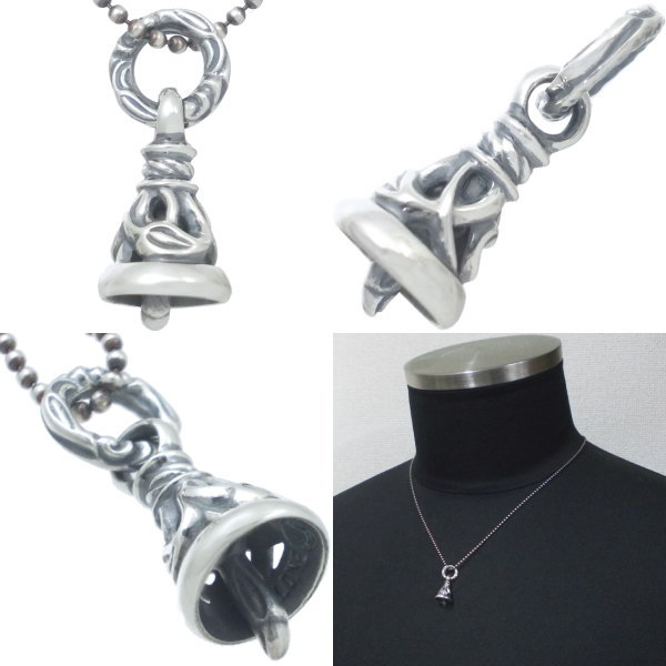 シルバーアクセサリーバズショットのロンワンズ(LONE ONES)*エクストラスモールクレーンベル シルバーペンダントトップ｜アングル3