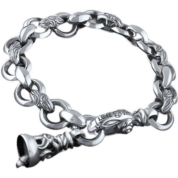 ロンワンズ(LONE ONES)*カーヴドシルクシグネット ウィズ ドーヴベル シルバーブレスレット