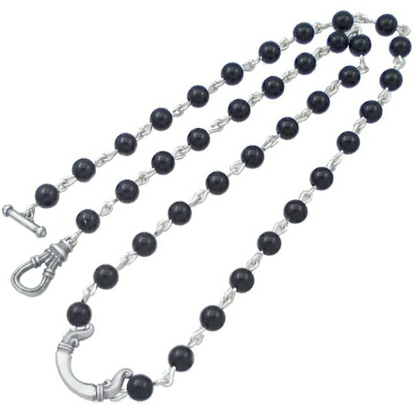 オニキスビーズTバーシルバーチェー...