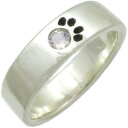 (6月)ブルームーンストーン シルバー 肉球 リング（指輪） 誕生石ネコ 猫 キャット