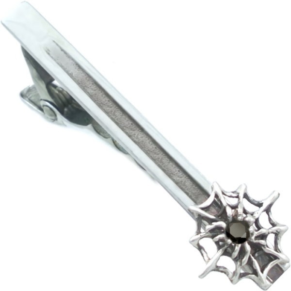 ブラックジルコニア スパイダー シルバー925ネクタイピン