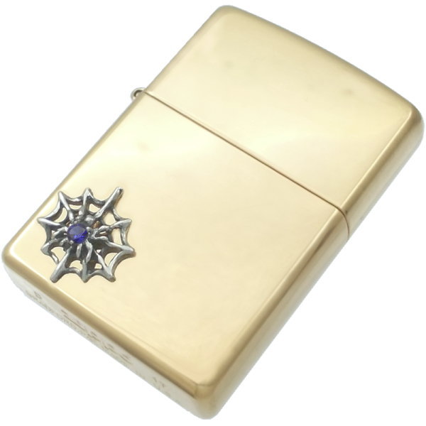 (9月)サファイア スパイダー ブラスジッポ 誕生石