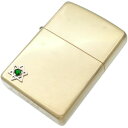 (5月)エメラルドグラス ヘキサグラム 六芒星 ブラスジッポ 誕生石