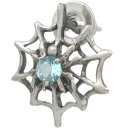 (11月)ブルートパーズ スパイダー シルバーピアス 誕生石