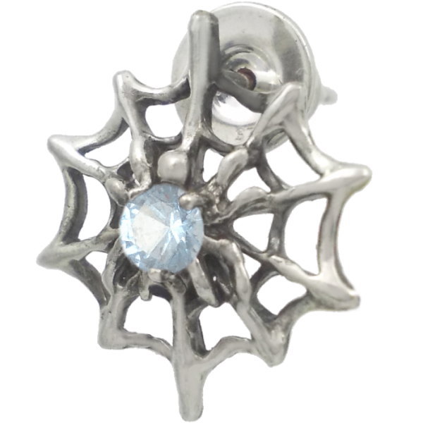 (12月)タンザナイト スパイダー シルバーピアス 誕生石