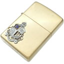 (9月)サファイア シールド エンブレム ブラスジッポ 誕生石