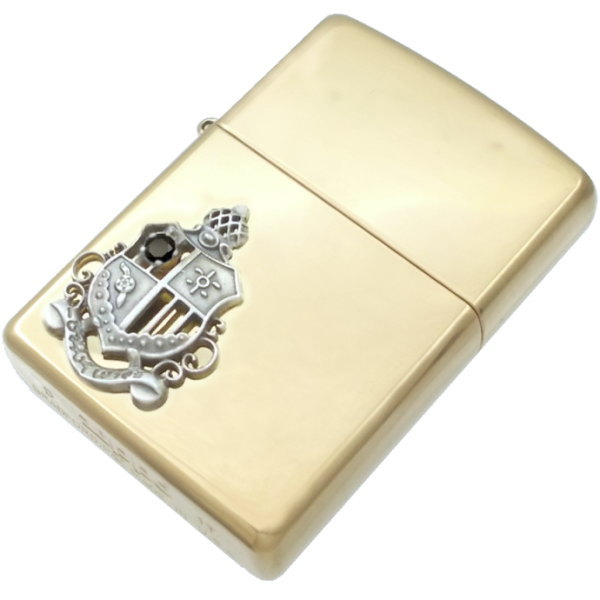 ブラックジルコニア シールド エンブレム ブラスジッポ