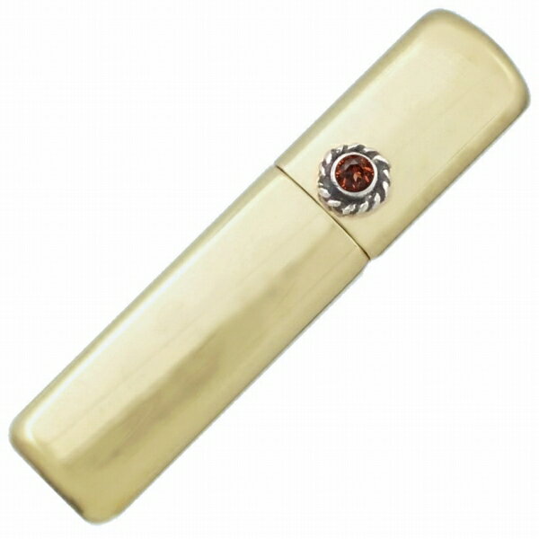 (1月)ガーネット ツイスト フラワー リッド ブラスジッポ 誕生石