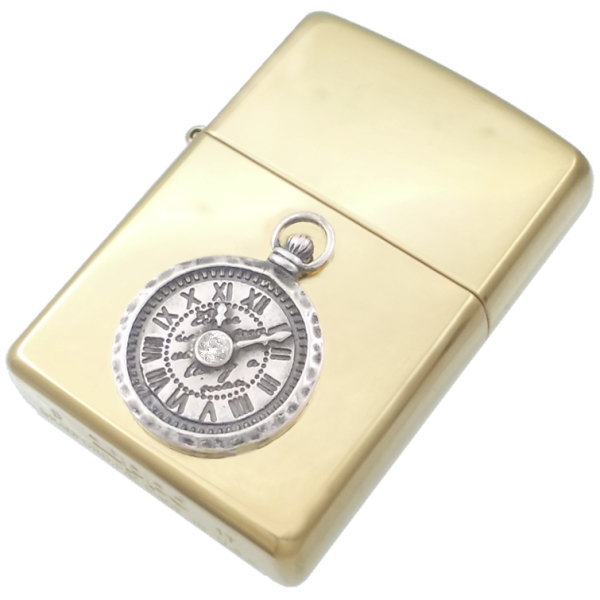 (4月)ジルコニア アンティーク ウォッチ ブラスジッポ 誕生石